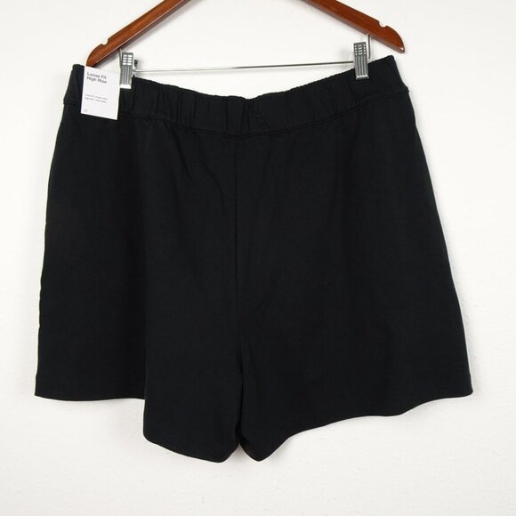 Nike Loose Fit Shorts Women's Plus Size 1X Black Jersey Elastic Waist High Rise - Picture 3 of 7